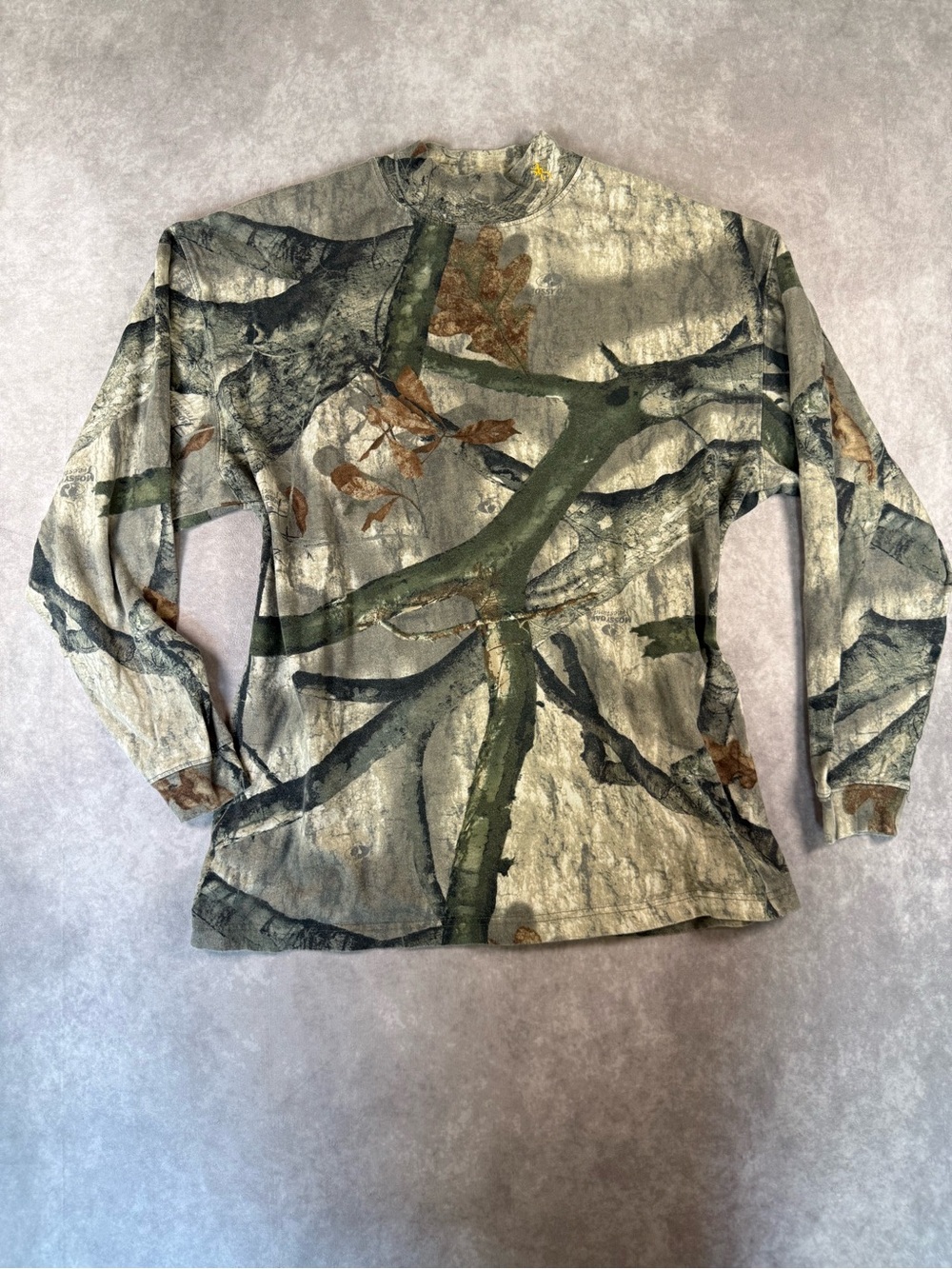 Browning x Mossy Oak Treestand Camo Mock Neck Shirt Men’s L Long Sleeve Y2K
